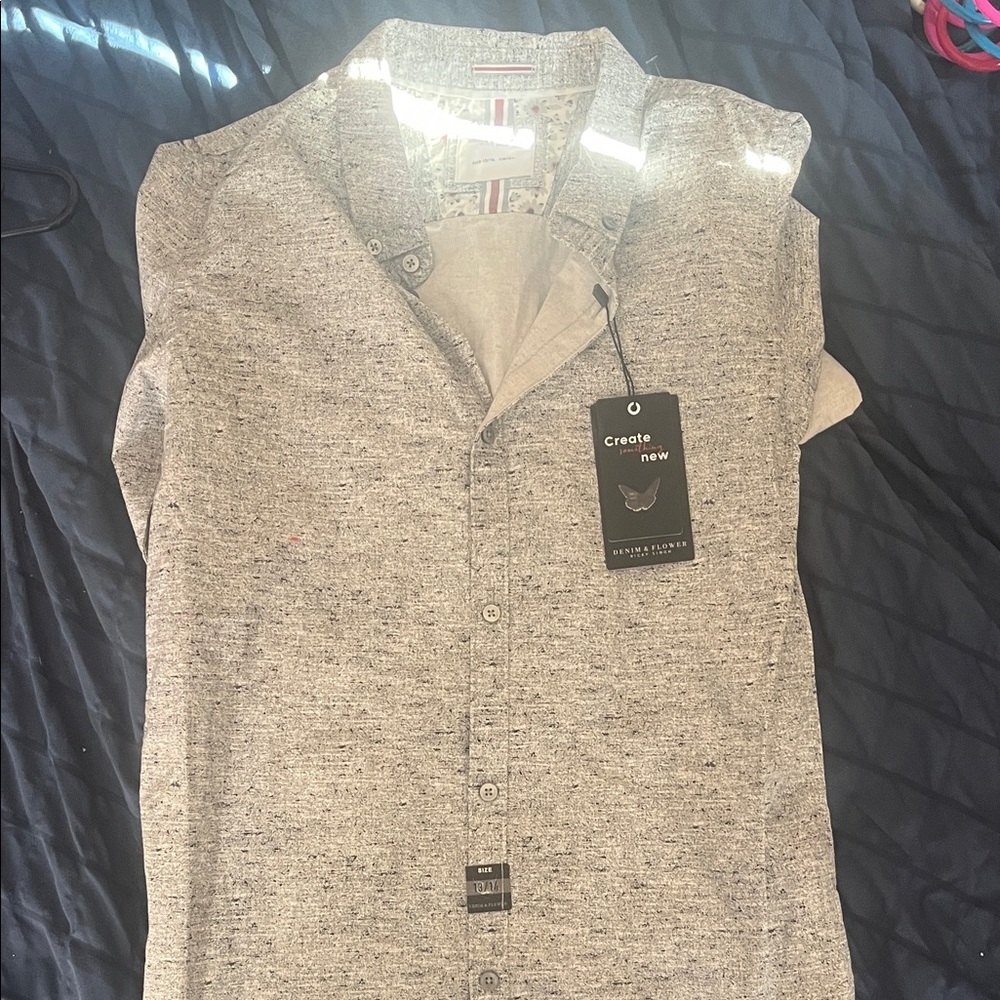 Gray Button-Up Shirt